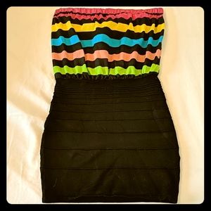 Black and Neon Mini Dress